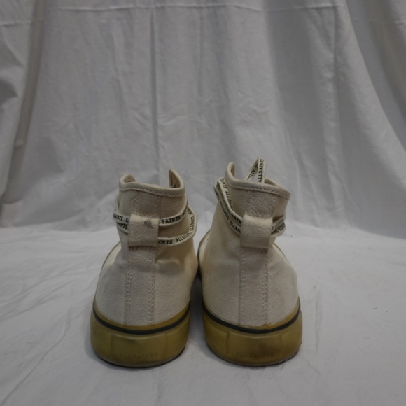 ALL SAINTS Cream Canvas Hightop Sneakers, size 41 - Picture 6 of 9